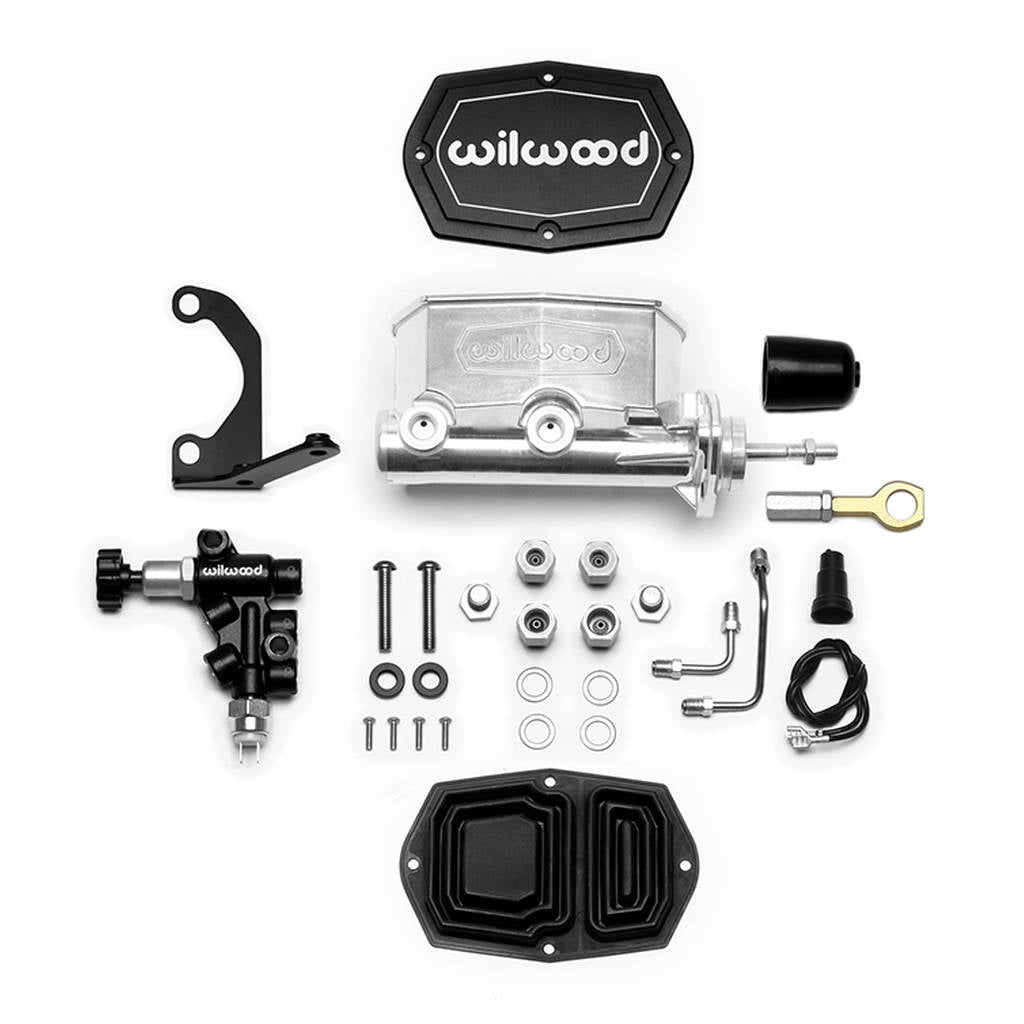 WILWOOD 261-15544-P Kit,M/C,Tandem,Compact,Integral,1.00 Dia W/P-Valve/Pushrod,Mustang,Ball Burnish Photo-0 