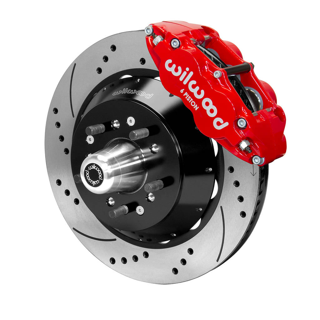 WILWOOD 140-14277-DR Kit,Front,Magnum Force,Drop Spindle Fnsl6r,14.00 Rotor,Drilled,Red Photo-0 