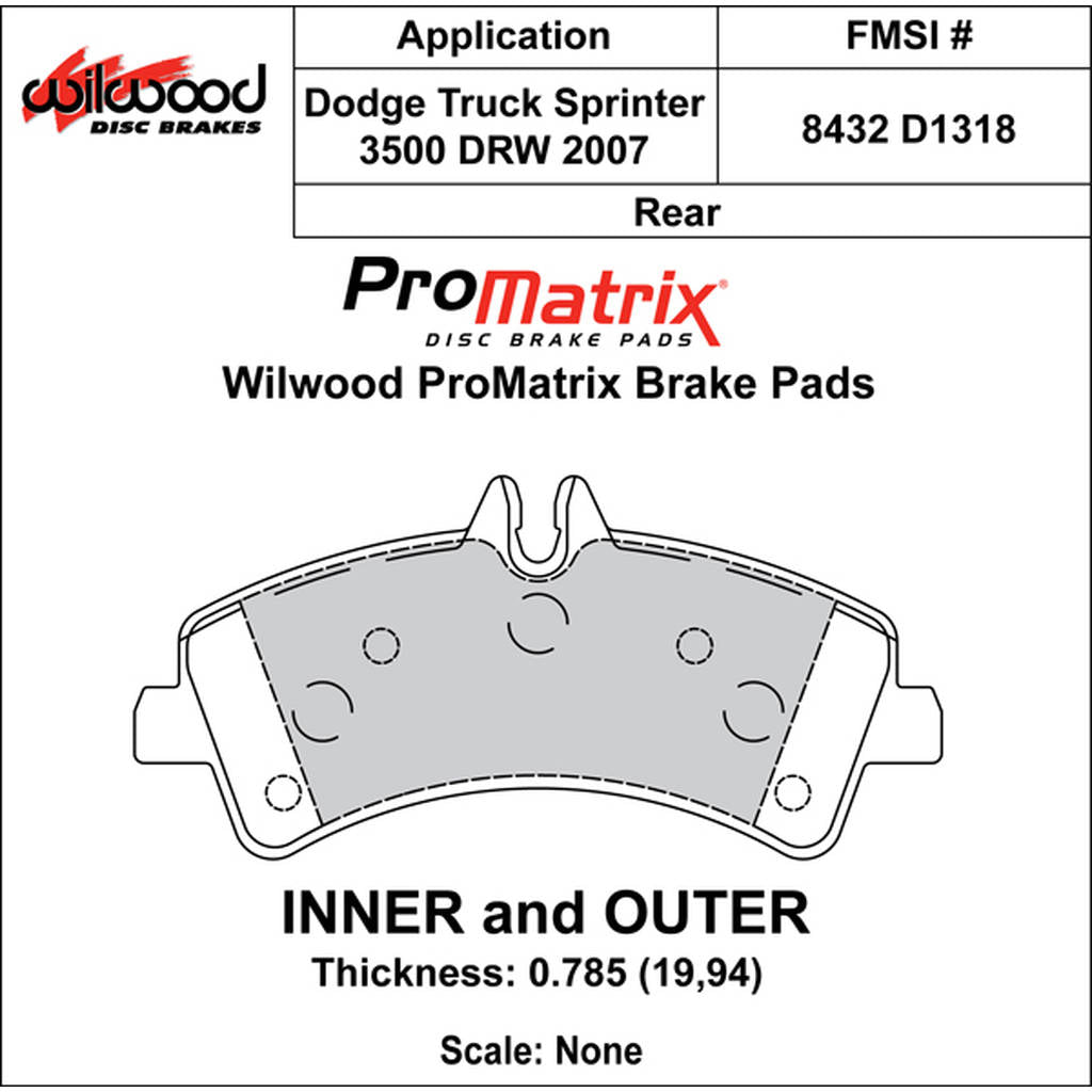WILWOOD 150-D1318K Pad,D1318pm.785,Axle Set Photo-0 