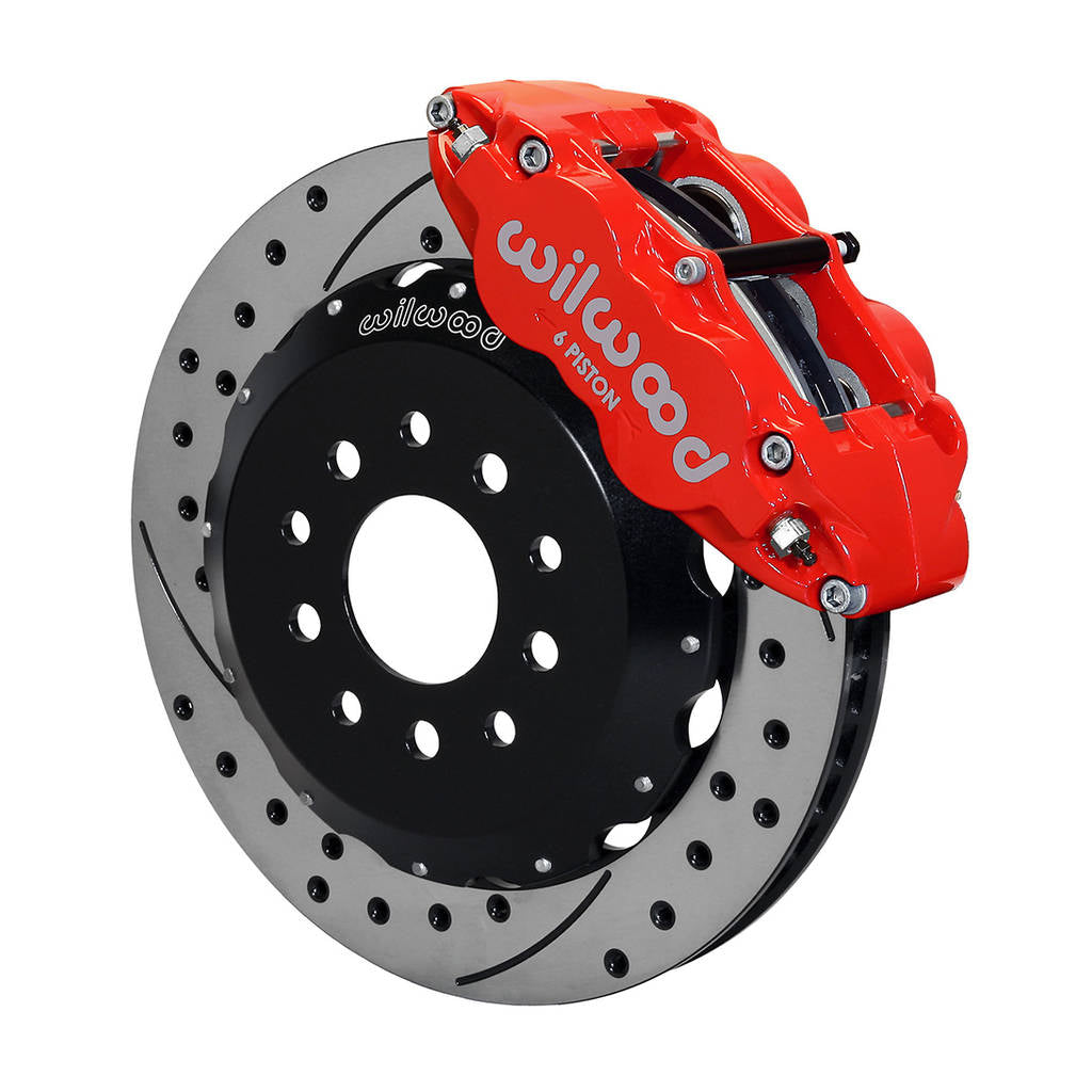 WILWOOD 140-9110-DR Kit,Front,Mustang,2005,Fnsl6r,14.00 Rotor,Perf Drilled,Red Photo-0 