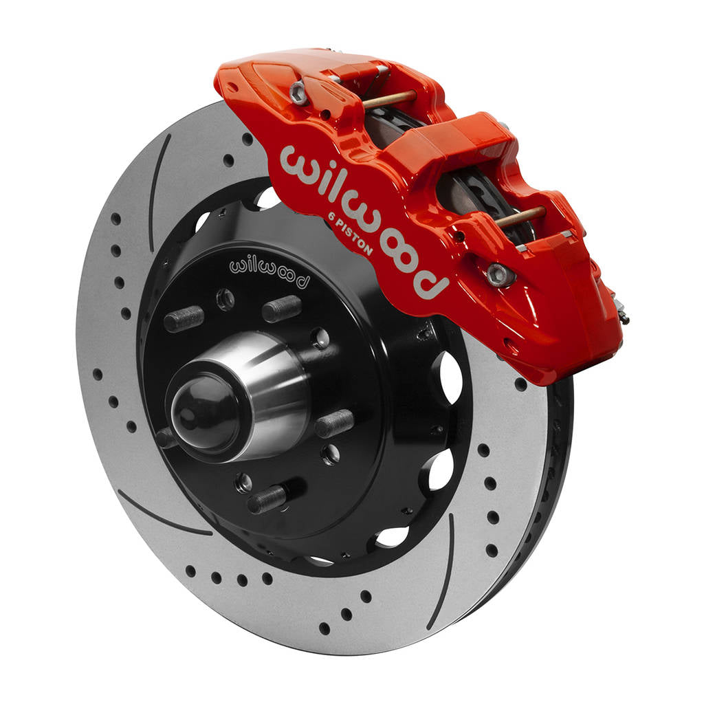 WILWOOD 140-15951-DR Kit,Front,Aero6,Wwe 88-98 C1500 Iron,Pro Spindle,14.00 Rotor,5 Lug,W/Abs,Srp,Red Photo-0 