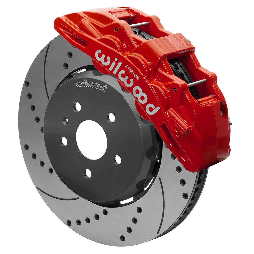 WILWOOD 140-15431-DR Kit,Front,10-15 Camaro,Sx6r,Lug Drive 15.00 Rotor,Drilled,Red,W/Lines Photo-0 