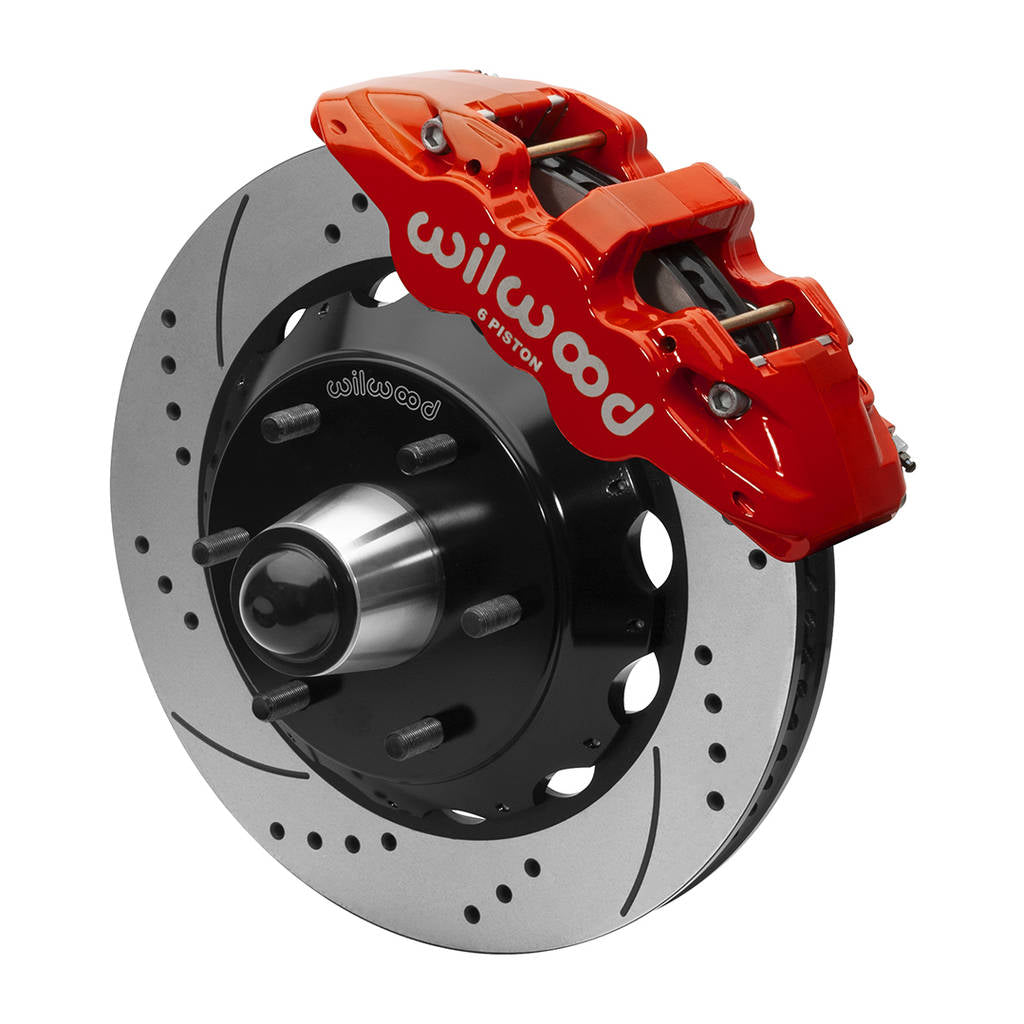 WILWOOD 140-15947-DR Kit,Front,Aero6,Wwe 63-87 C10 Iron Pro Spindle,14.00 Rotor,6 Lug,Srp,Red Photo-1 