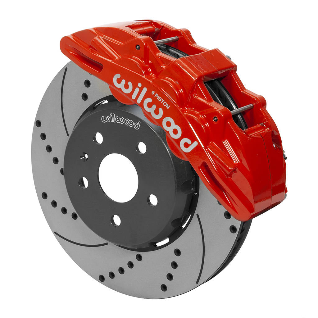 WILWOOD 140-15438-DR Kit,Front,16-19 Camaro,Sx6r,Lug Drive 14.00 Rotor,Drilled,Red,W/Lines Photo-1 