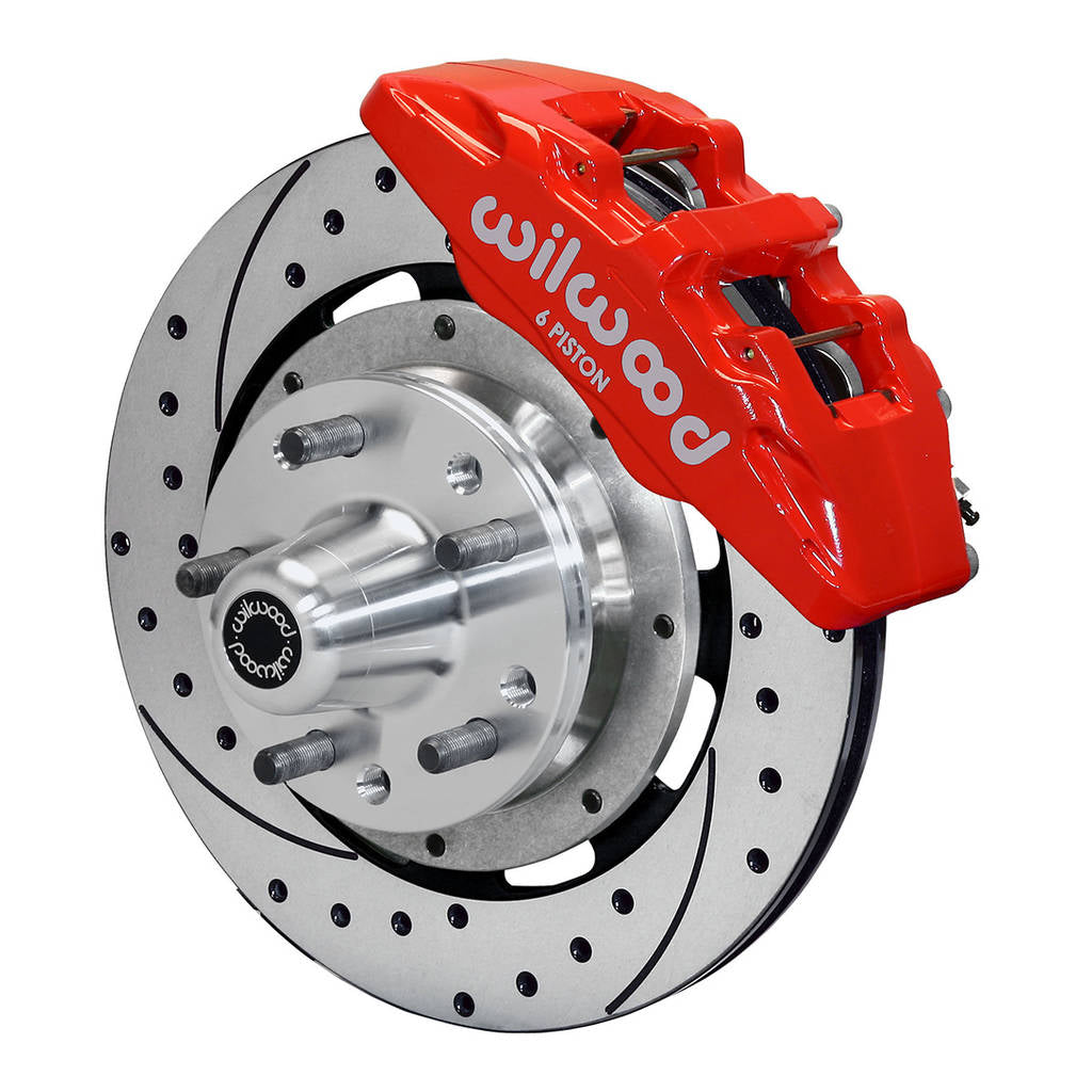 WILWOOD 140-13554-DR Kit,Front,Dp6,Amc,69-76,W/Disc,12.19 Rotor,Drilled,Red Photo-0 