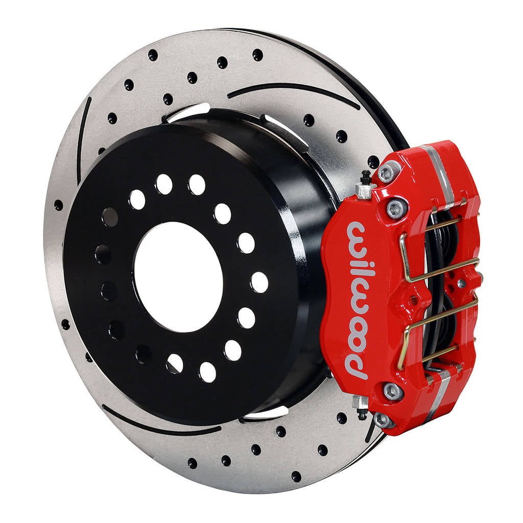 WILWOOD 140-13206-DR Kit,Rear,Disc/Drum,Dp-Db,Small Ford 2.50 Off,1pc .81 Rotor,Drilled,Red Photo-0 