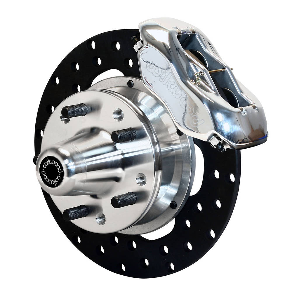 WILWOOD 140-1501-DP Kit,Drag,Front,Early Ford Forged Hub,Md,Drilled,Polish Photo-0 
