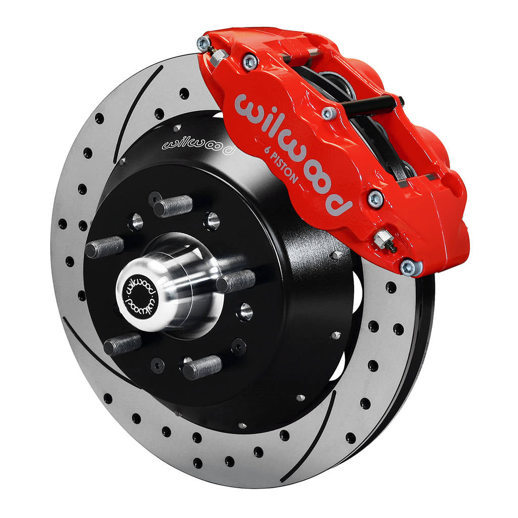 WILWOOD 140-15409-DR Kit,Front,Camaro/Nova,67-72,Fnsl6r-Ds 14.00 Rotor,Drilled,Red Photo-0 