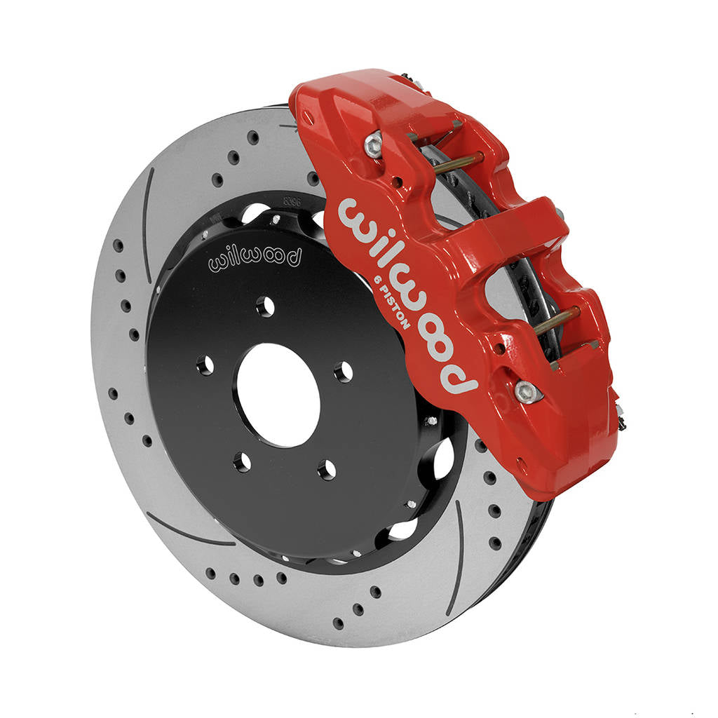 WILWOOD 140-14819-DR Kit,Front,Nissan,370z/G37,09-13,Aero6 14.00 Rotor,Drilled,Red,W/Lines Photo-0 