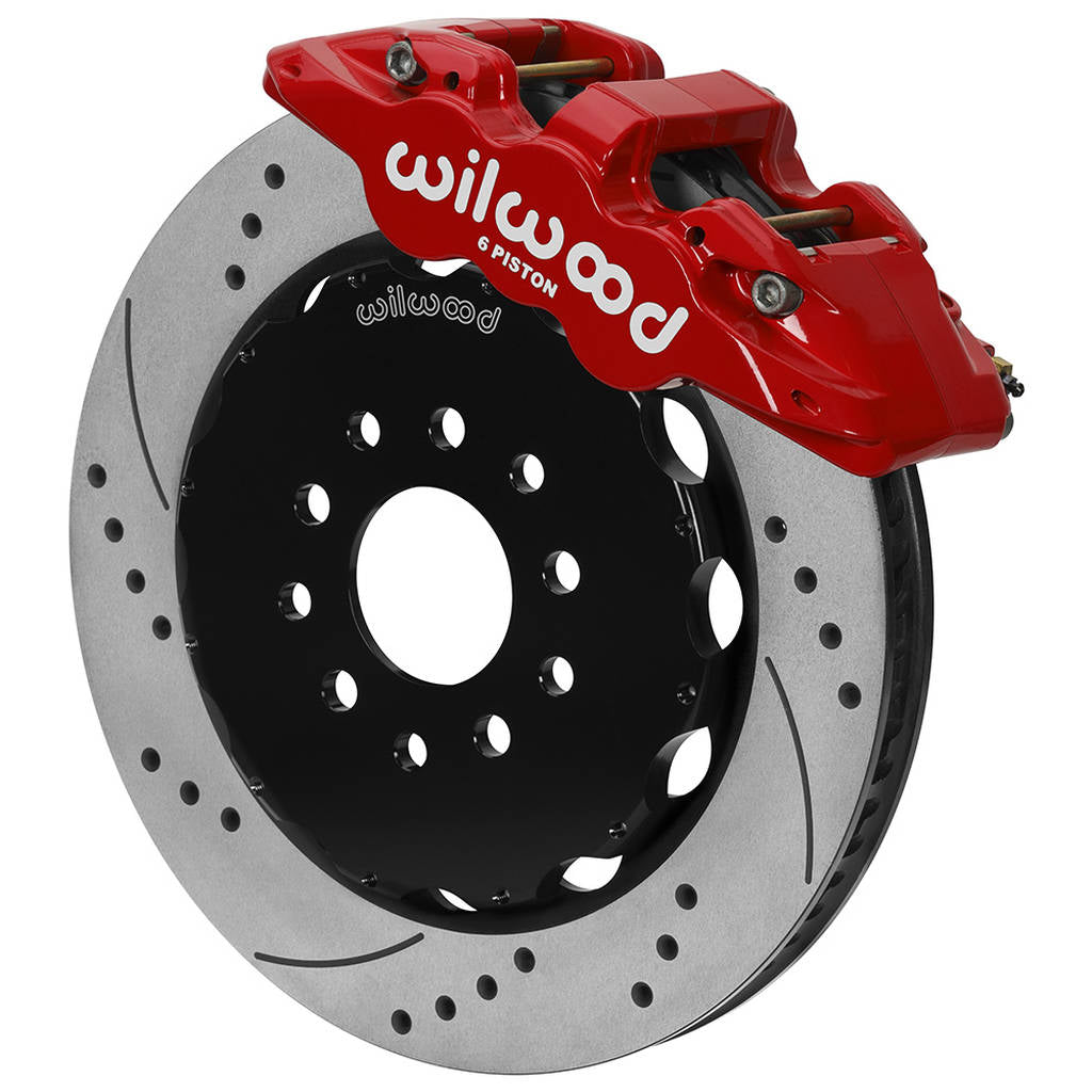 WILWOOD 140-15705-DR Kit,Front,C5/C6/Z06 Vette 97-13,Aero6 14.00 Rotor,Drilled Red Photo-0 