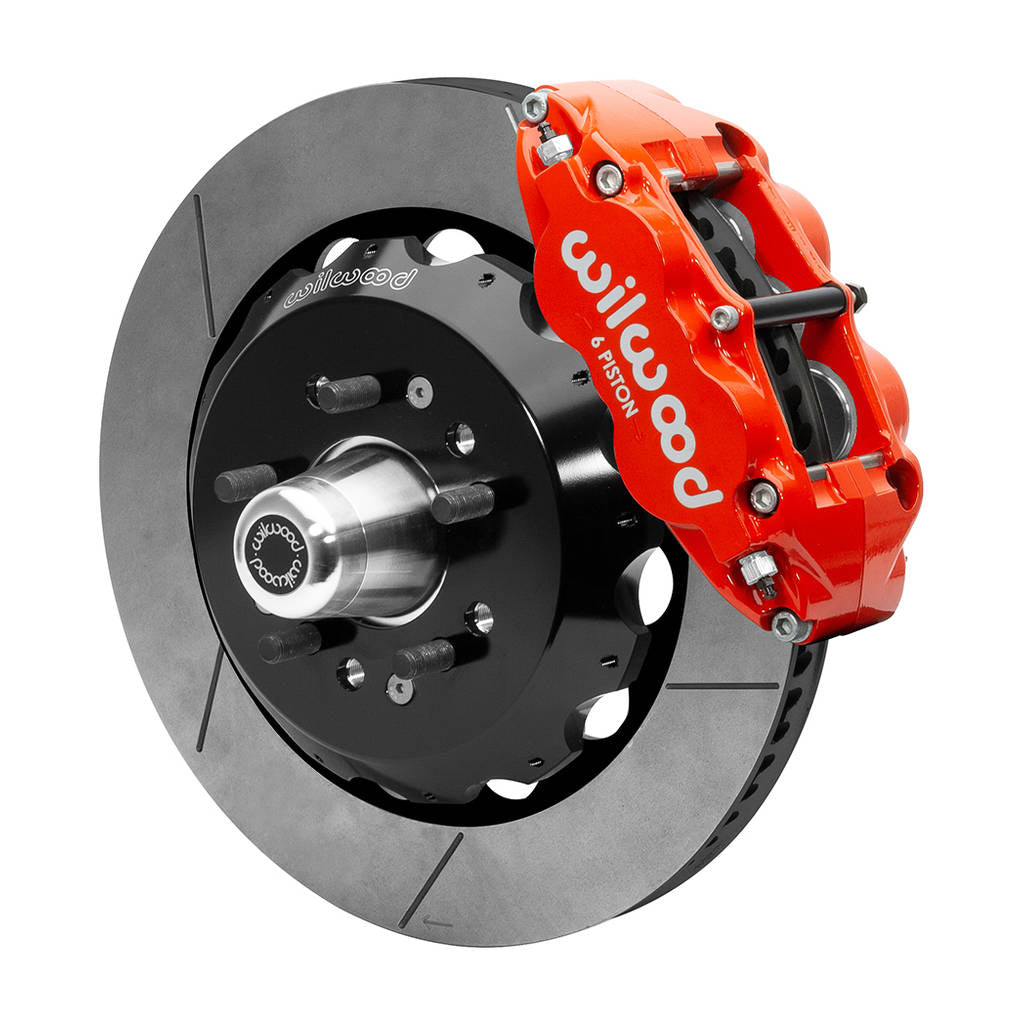 WILWOOD 140-15554-R Kit,Front,55-57 Chevy,Cpp 2in. Drop Spindle,Fnsl6r,14.00 Rotor,Red Photo-0 