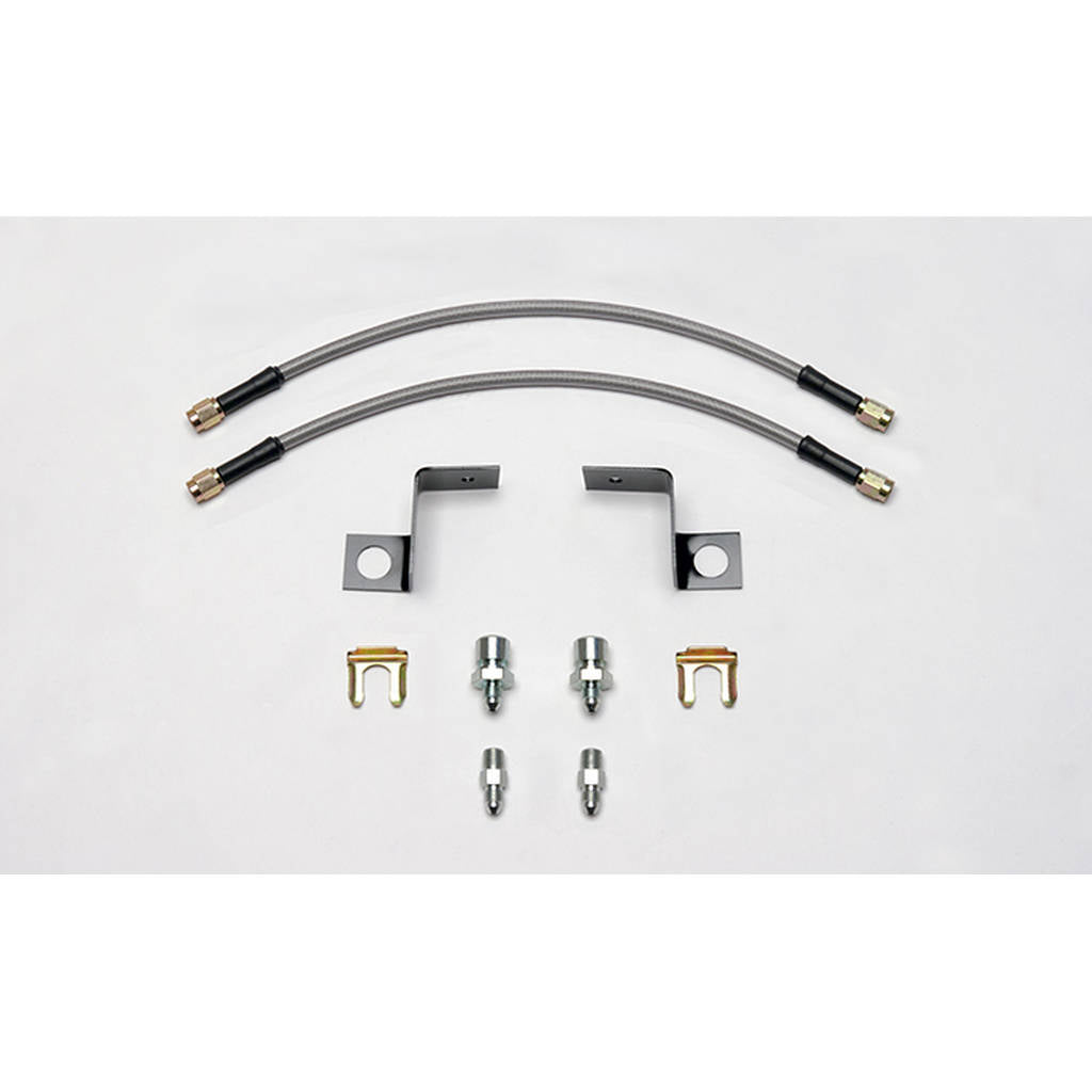 WILWOOD 220-14165 Flexline Kit,14in.,3/8-24 If,1/8-27 Npt W/Bracket Photo-0 