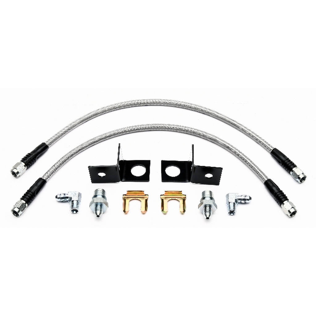 WILWOOD 220-9248 Flexline Kit,18in.,90 Degree 1/8-27 M10x1.00,W/Offset 'L' Bent Brackets Photo-0 