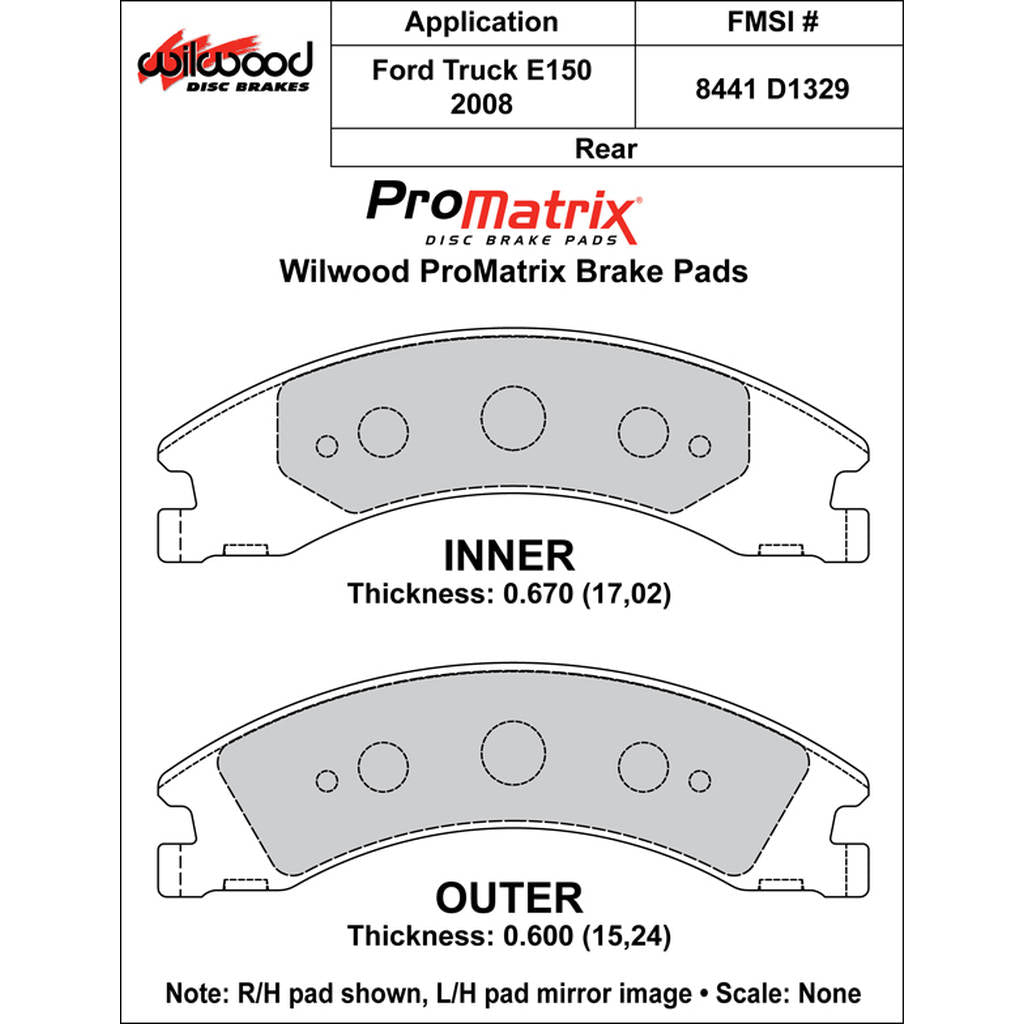 WILWOOD 150-D1329K Pad,D1329pm.670/.600,Axle Set Photo-0 