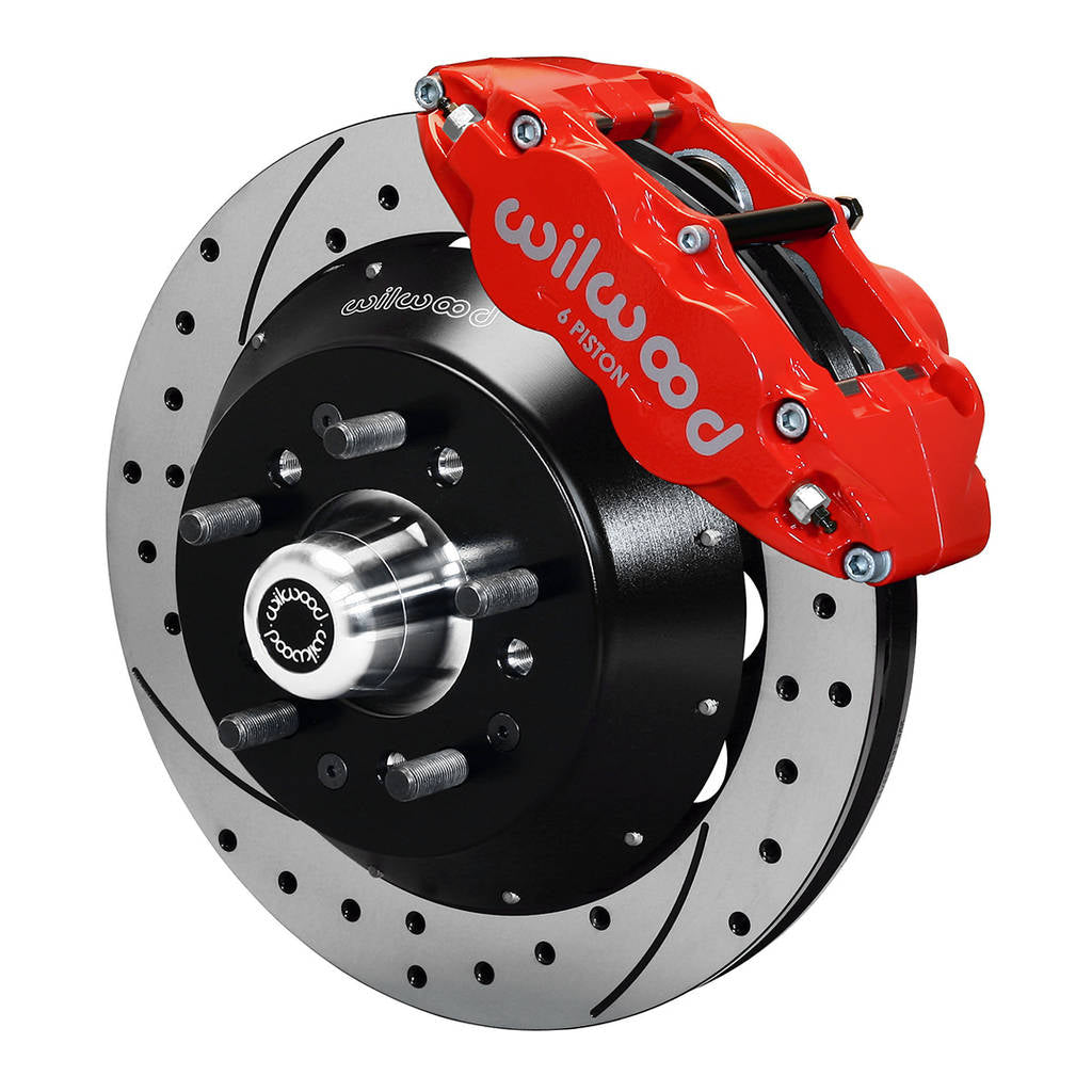 WILWOOD 140-9804-DR Kit,Front,Camaro/Nova,67-72,Big Brake Radial Mt,14.0,Drilled,Red Photo-0 