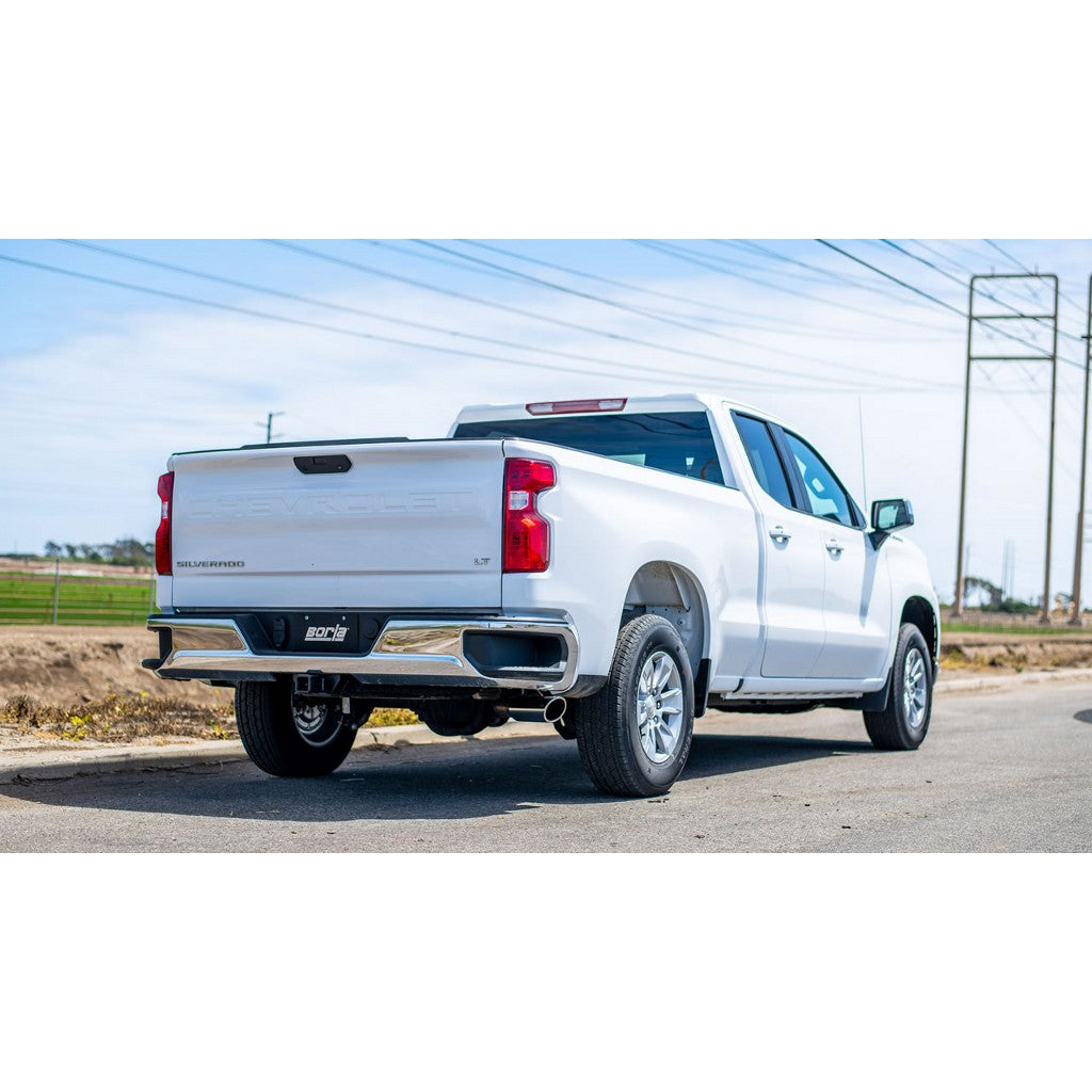 BORLA 140800 Cat-Back™ System SILV/ SIERRA 1500 '19-'21 2.7L 4CYL AT 2&4WD 4DR EC STB (78.8") CC SB (69.3) WB 147" 3" "S-TYPE Photo-1 