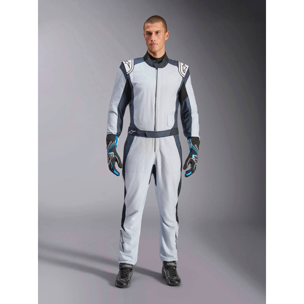 ALPINESTARS 3352022_1904_60 GP PRO COMP V2 Race suit, FIA 8856-2018, silver/blue/asphalt/black, Size 60 Photo-0 