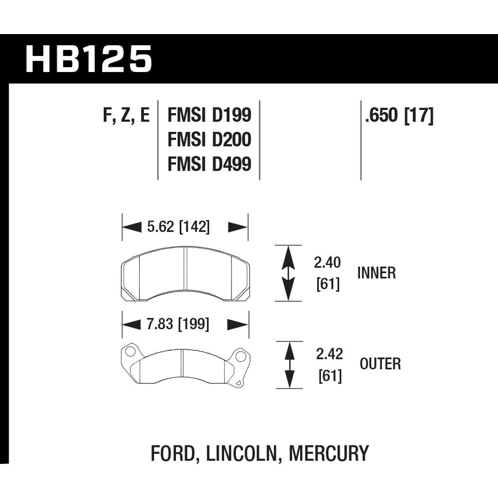 HAWK HB125G.650 Motorsports Brake Pads DTC-60 Photo-2 
