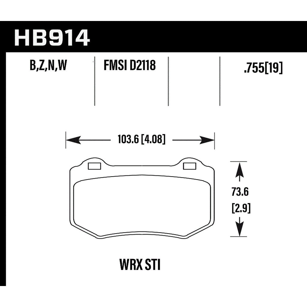 HAWK HB914B.580 Street Brake Pads HPS 5.0 Photo-2 