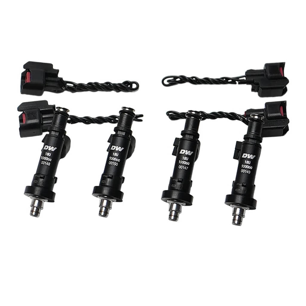 DEATSCHWERKS 18U-04-1000-4 Set of 4 1000cc Injectors for Honda Civic B/D/H 92-00 and Integra OBD I and II Photo-0 