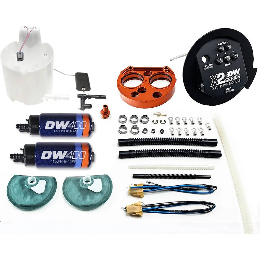 DEATSCHWERKS 9-401-7030 X2 Series Fuel Pump Module with Dual DW400s for 2011-19 Ford Mustang Photo-0 