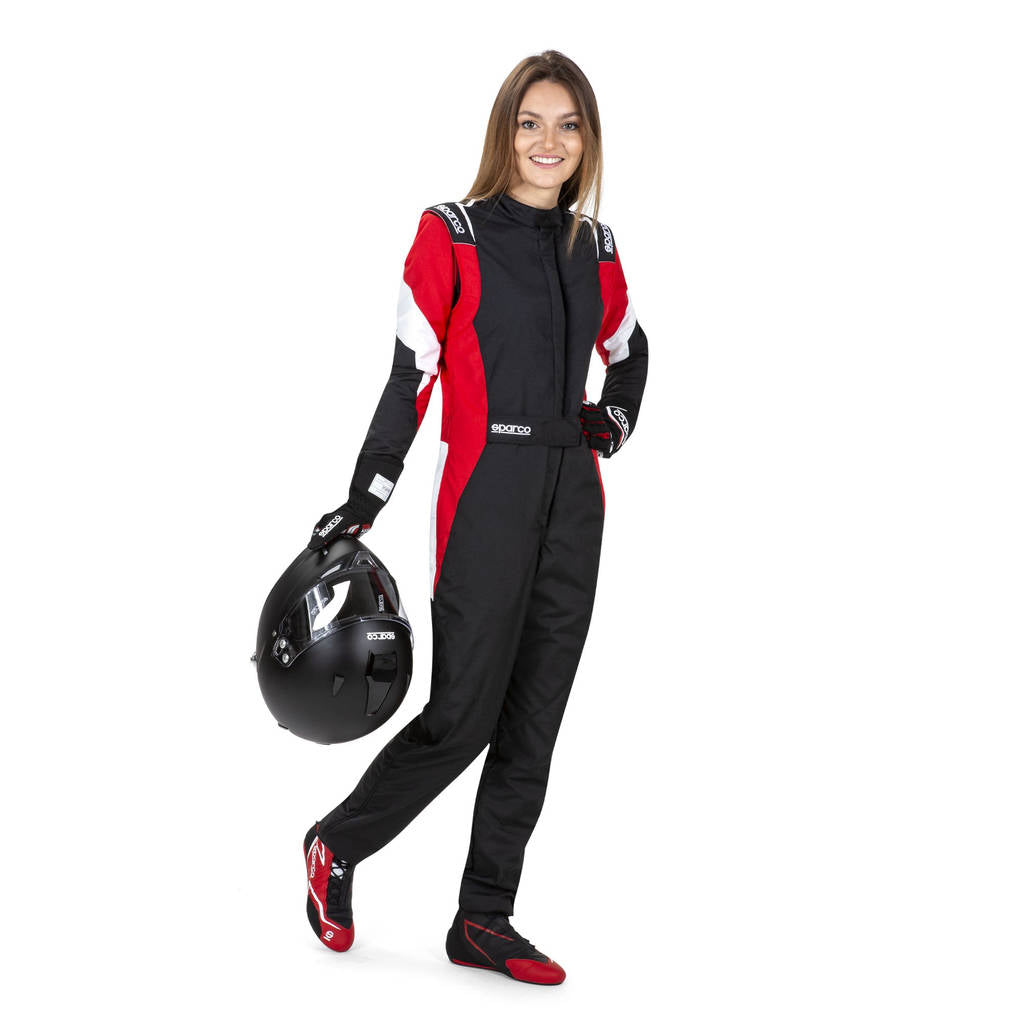 SPARCO 001144L46NRRB COMPETITION LADY R567 Racing suit, FIA 8856-2018, black/red, size 46 Photo-1 