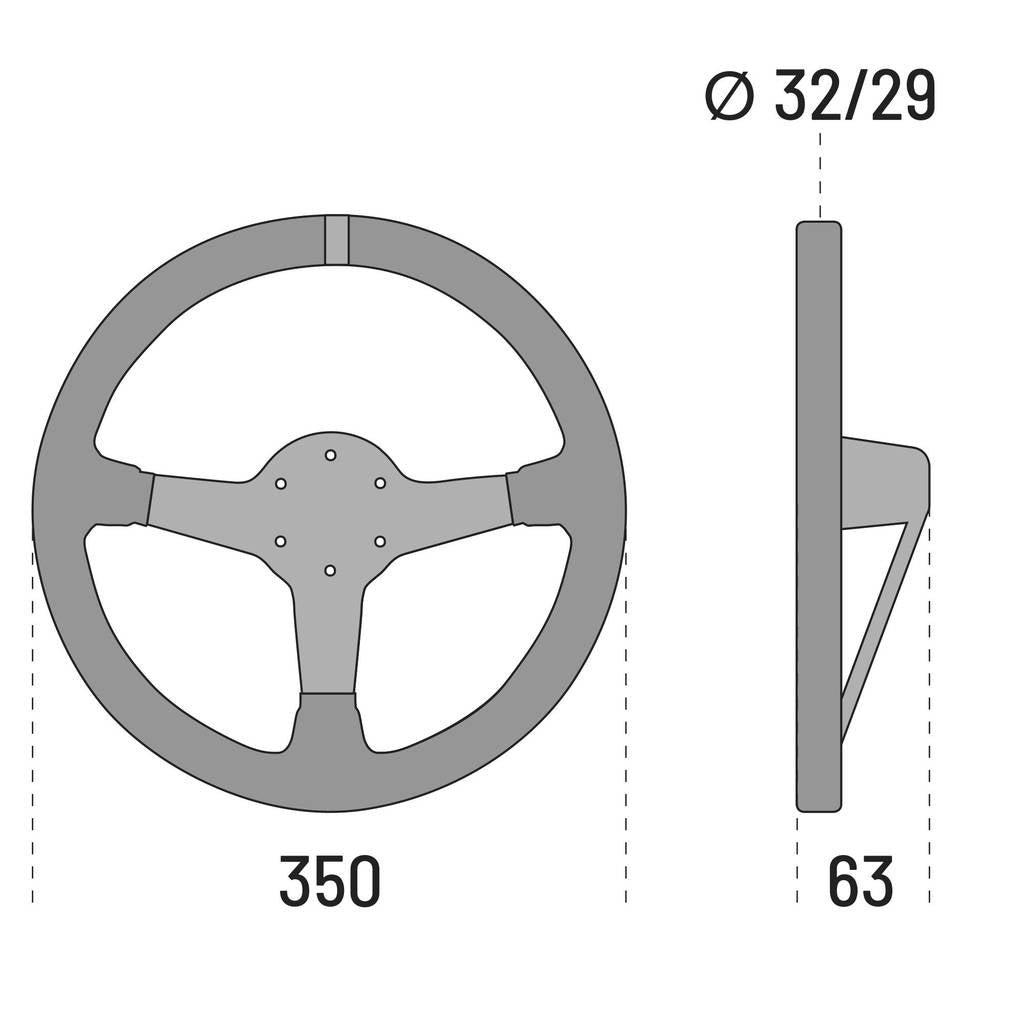 SPARCO 015L750PL Steering wheel L575, leather, black, diam.350mm, reach 63mm Photo-2 