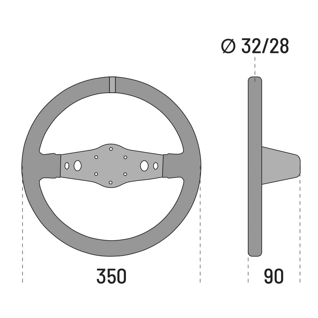 SPARCO 015R215CSN Steering wheel R215, suede, black, diam.350mm, reach 90mm Photo-2 