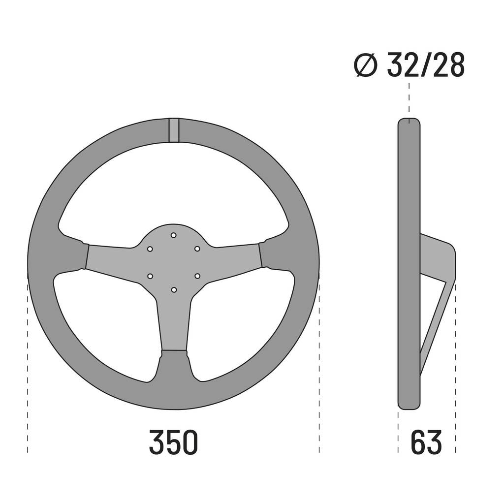 SPARCO 015R345MLN Steering wheel R345, leather, black, diam.350mm, reach 63mm Photo-2 