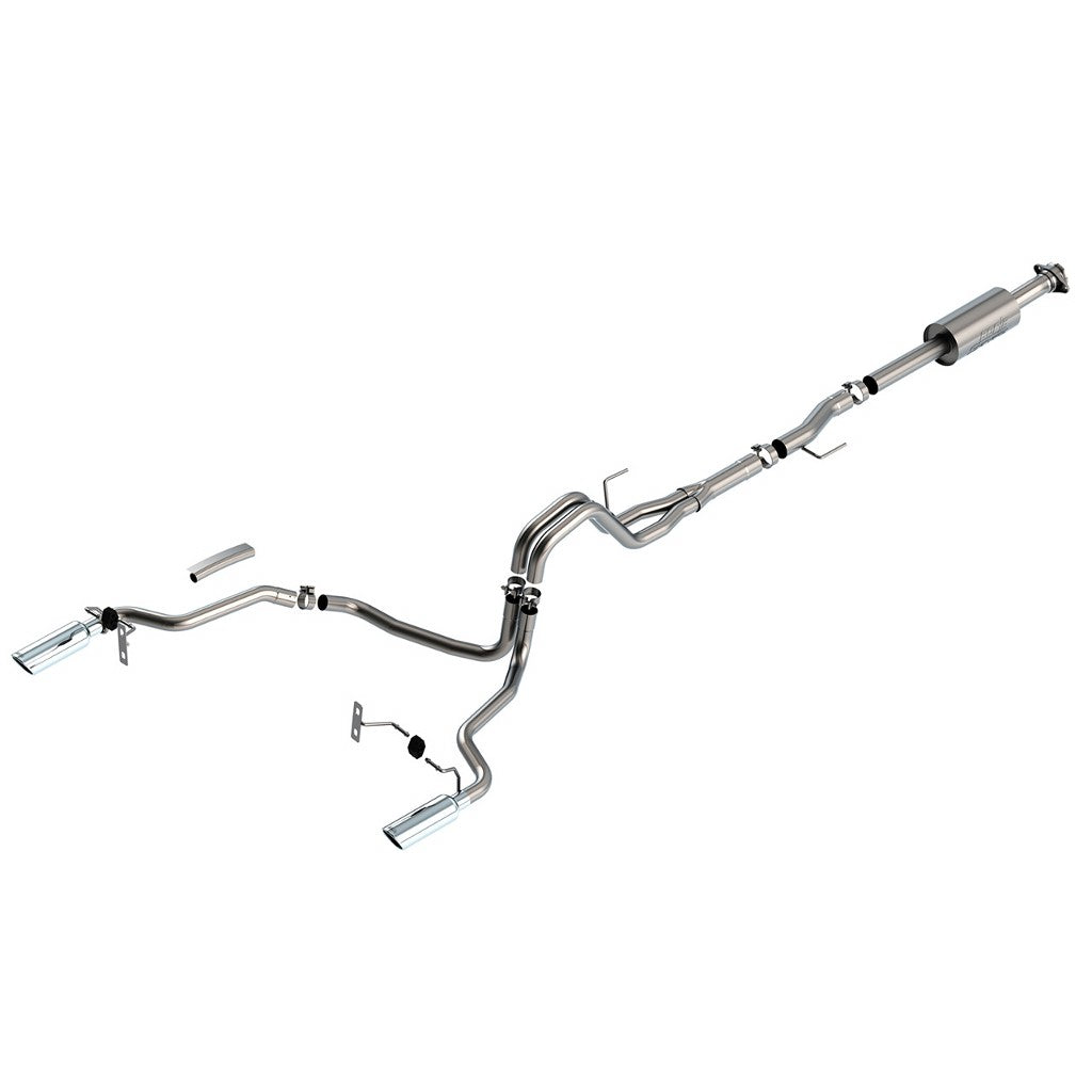 BORLA 140863 Cat-Back™ System F-150 2021 2.7L/3.5L V6 AT 2+4WD 4DR CC SB EC STB (145.4" WB) LARIAT, KING RANCH, PLATINUM, LTD 3", 2.25" "S-TYPE" S RD RL AC SR TIP: 4" RD X 14" CHROME Photo-0 