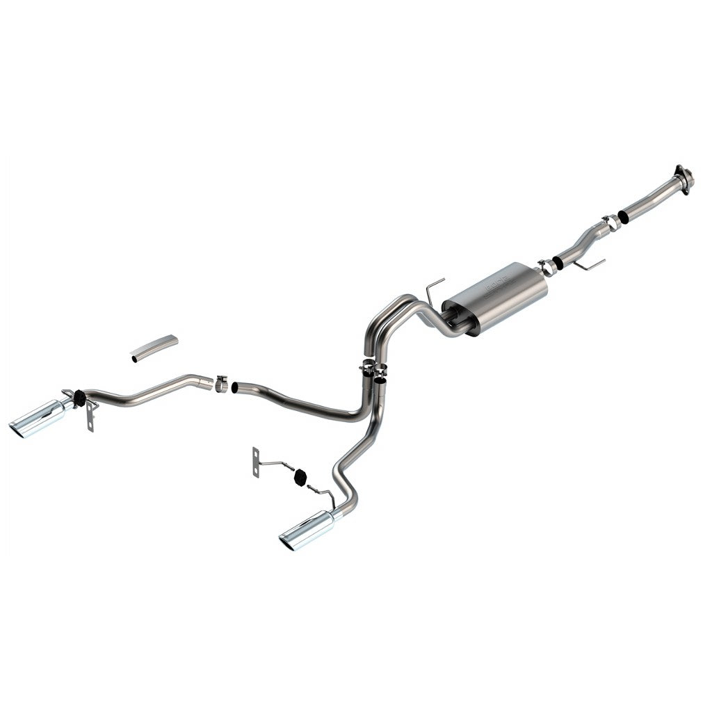BORLA 140868 Cat-Back™ System F-150 2021 5.0L V8 AT 2+4WD 2DR RC STB (122.8" WB) XL, XLT 3", 2.25" "S-TYPE" S RD RL AC SR TIP: 4" RD X 14" CHROME Photo-0 