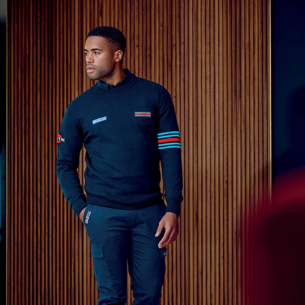 SPARCO 01338MRBM5XXL Wool CREWNECK SWEATSHIRT MARTINI RACING, navy blue, size XXL Photo-3 