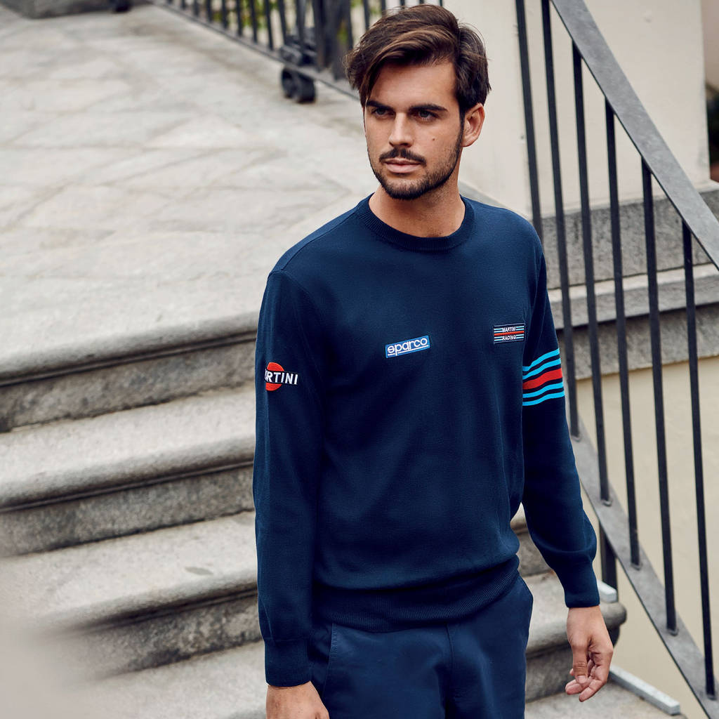 SPARCO 01350MRBM3L Cotton CREWNECK SWEATSHIRT MARTINI RACING, navy blue, size L Photo-3 