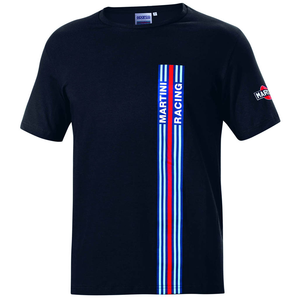 SPARCO 01339MRNR3L T-shirt BIG STRIPES MARTINI RACING, black, size L Photo-0 
