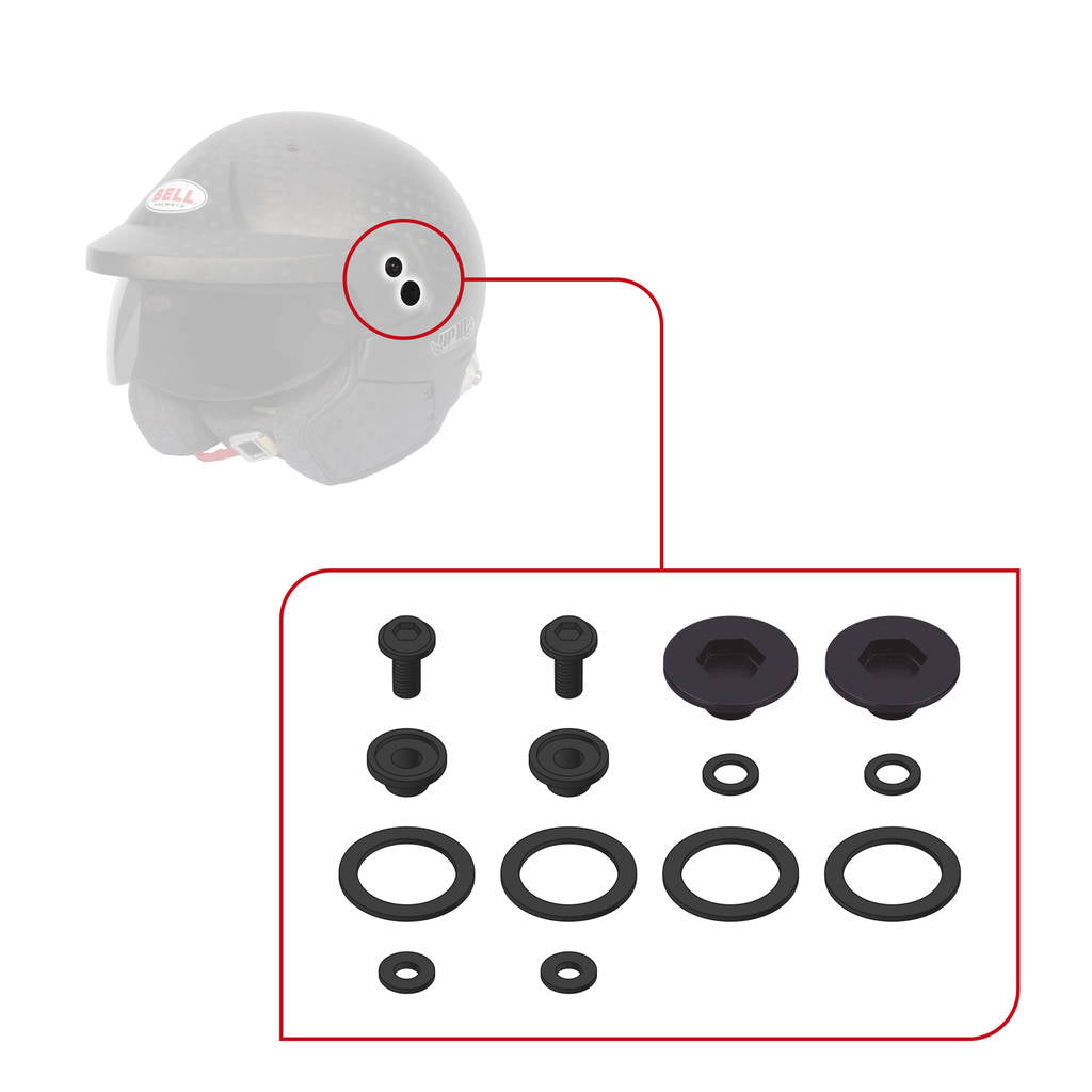 BELL 2020204 Pivot kit M10 (all 10 series helmets), silver Photo-0 
