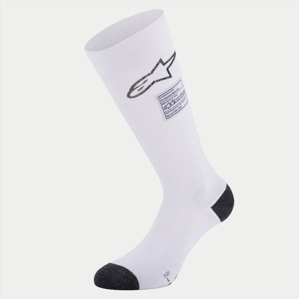 ALPINESTARS 4704323_20_M ZX V4 Racing socks, FIA 8856-2018, white, Size M Photo-0 