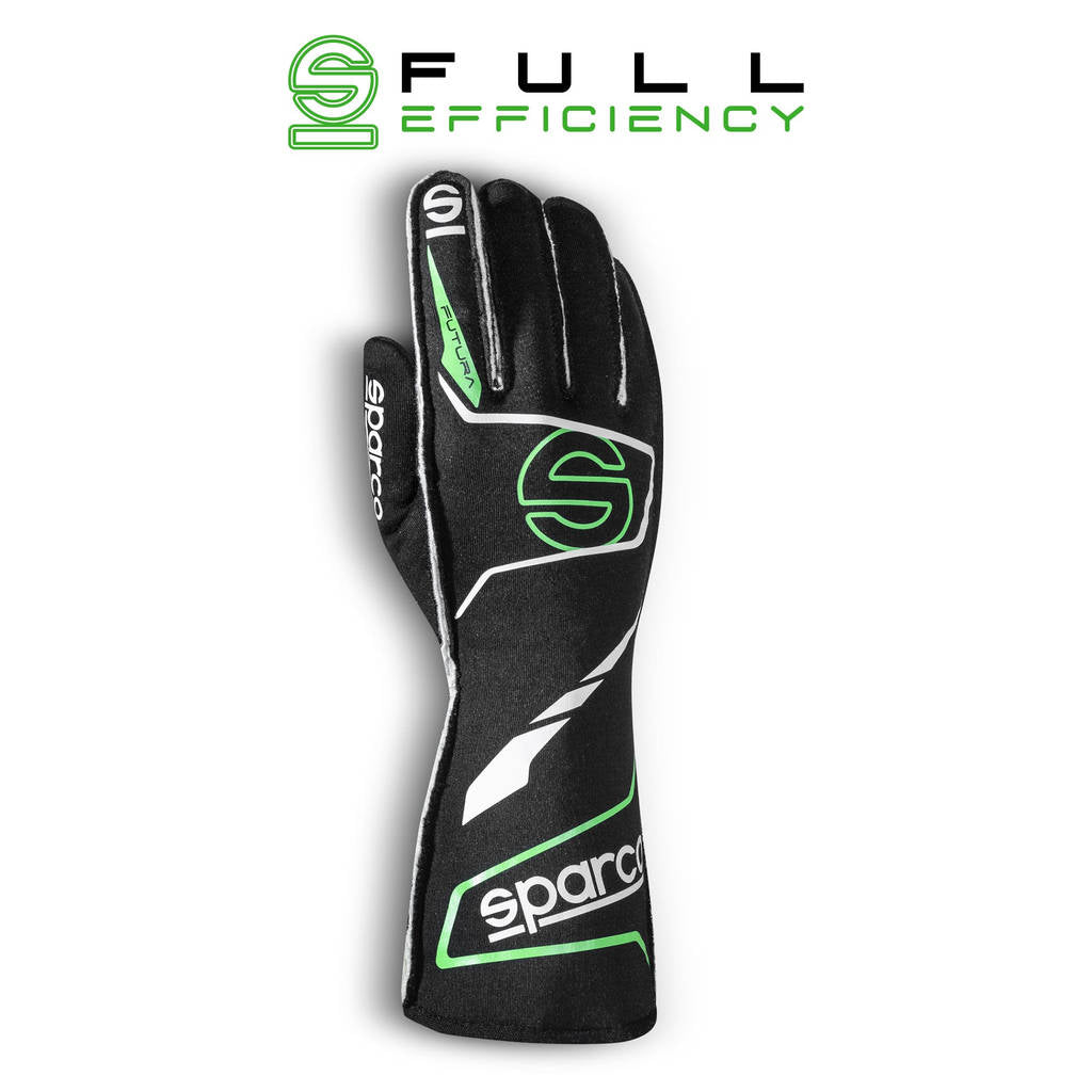 SPARCO 00136513NRVF FUTURA Racing gloves, FIA 8856-2018, black/green, size 13 Photo-0 