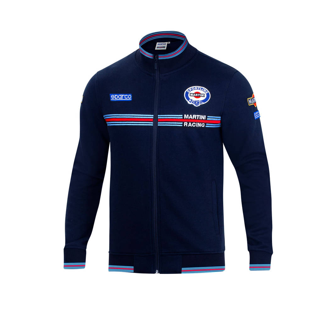 SPARCO 01278MRBM6XXX Sweatshirt FULL ZIP MARTINI RACING, navy blue, size XXXL Photo-0 