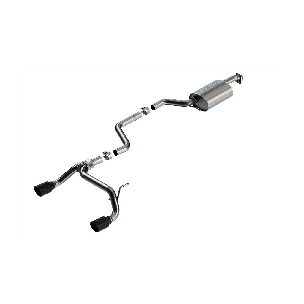 BORLA 140923BC Exhaust System Cat-Back S-Type Black Chrome On T-304 Stainless Steel Tips for SUZUKI Jimny 2018-2023 Photo-0 