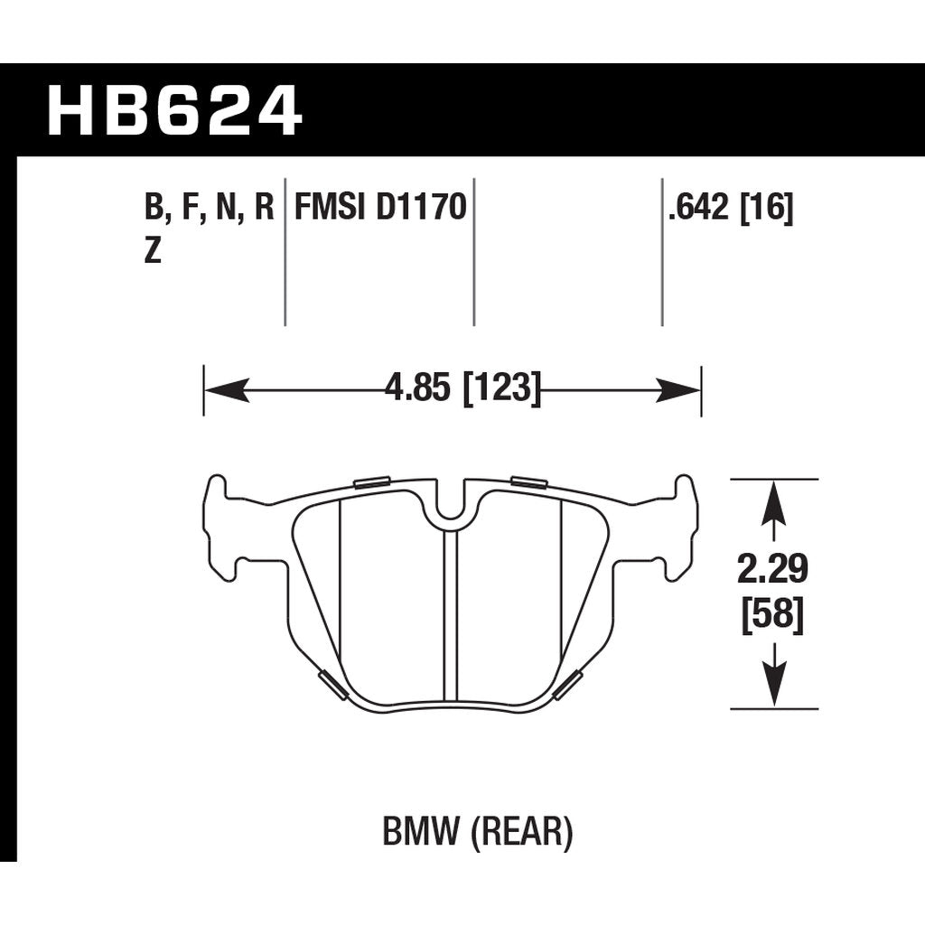 HAWK HB624W.642 Rear Brake Pads DTC-30 Photo-2 