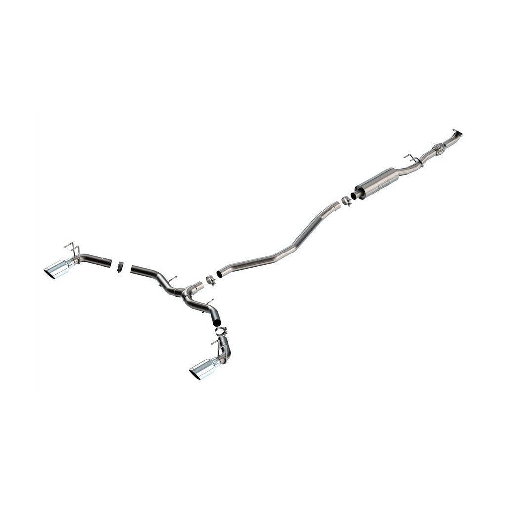 BORLA 140922 Cat-Back Exhaust System S-TYPE 2.50", TIP 4.5" Bright Chrome, T-304 Stainless Steel for HONDA Civic 1.5L/ ACURA Integra 2022-2023 Photo-0 