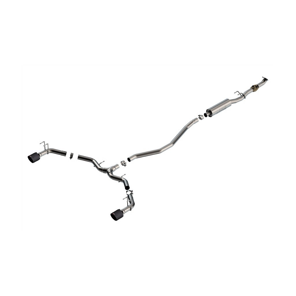 BORLA 140922CFBA Cat-Back Exhaust System S-TYPE 2.50", TIP 4.5" Carb,Fiber With Black Anodized Center for HONDA Civic 1.5L/ ACURA Integra 2022-2023 Photo-0 