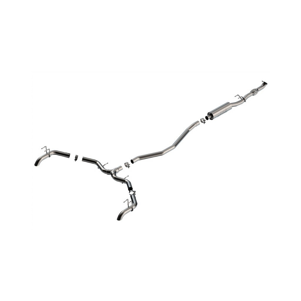 BORLA 140928 Cat-Back Exhaust System S-TYPE 2.50", TIP 2.50" Brushed T-304 Stainless Steel (TURN DOWN) for HONDA Civic EX/ Touring 1.5L 2022-2023 Photo-0 