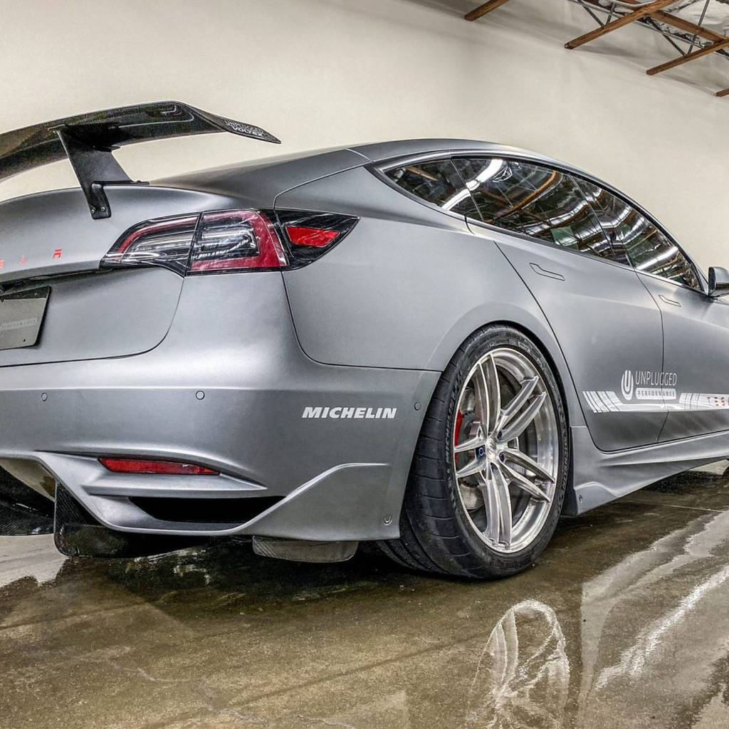 UNPLUGGED PERFORMANCE UP-M3-304-6.1 Ascension Rear Bumper, Koenigsegg KAM Limited Production, Gloss Clear for TESLA Model 3 Photo-0 
