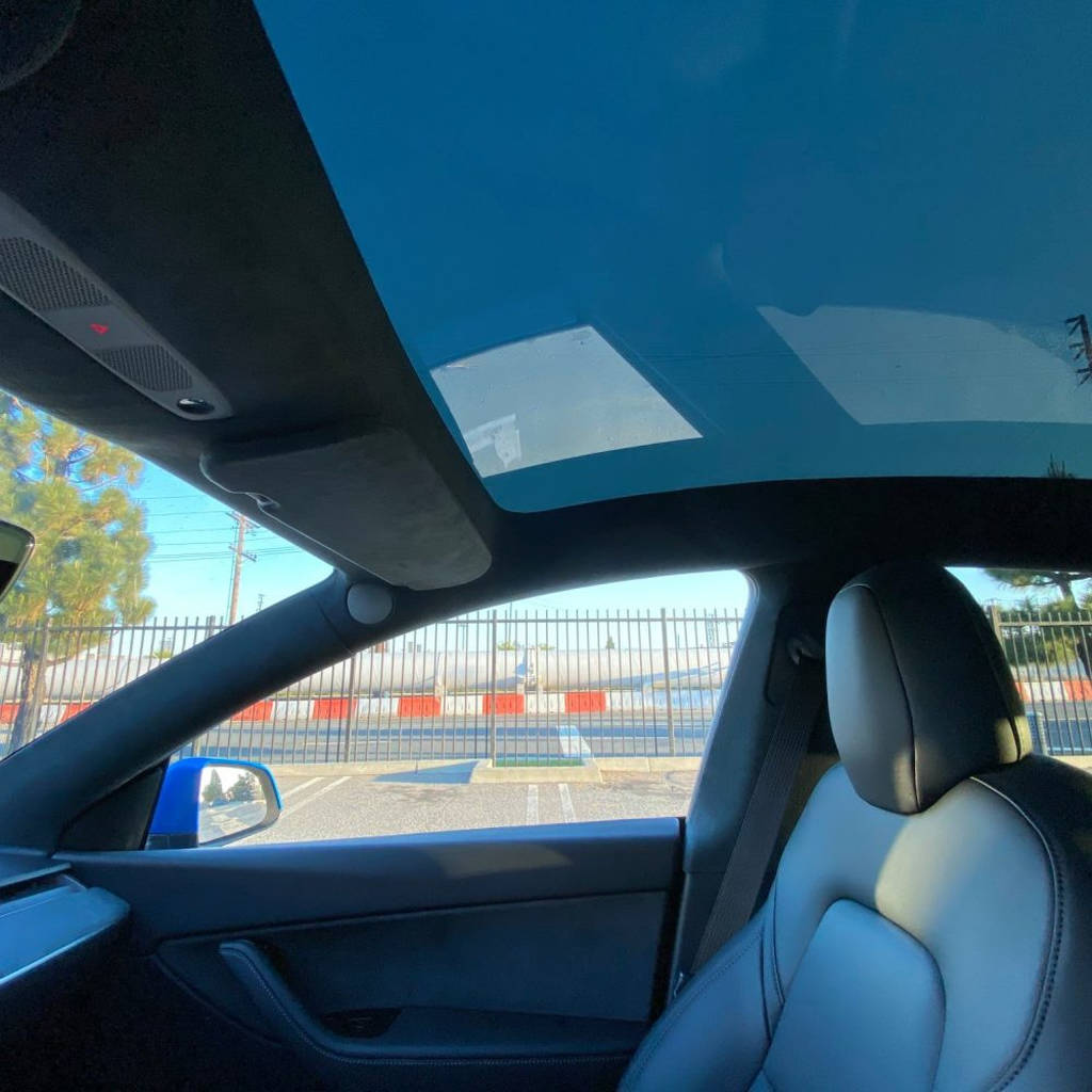 UNPLUGGED PERFORMANCE UP-M3-331-1.1 Alcantara Headliner Upgrade Kit, Charcoal Black for TESLA Model 3 2018-2020 Photo-9 