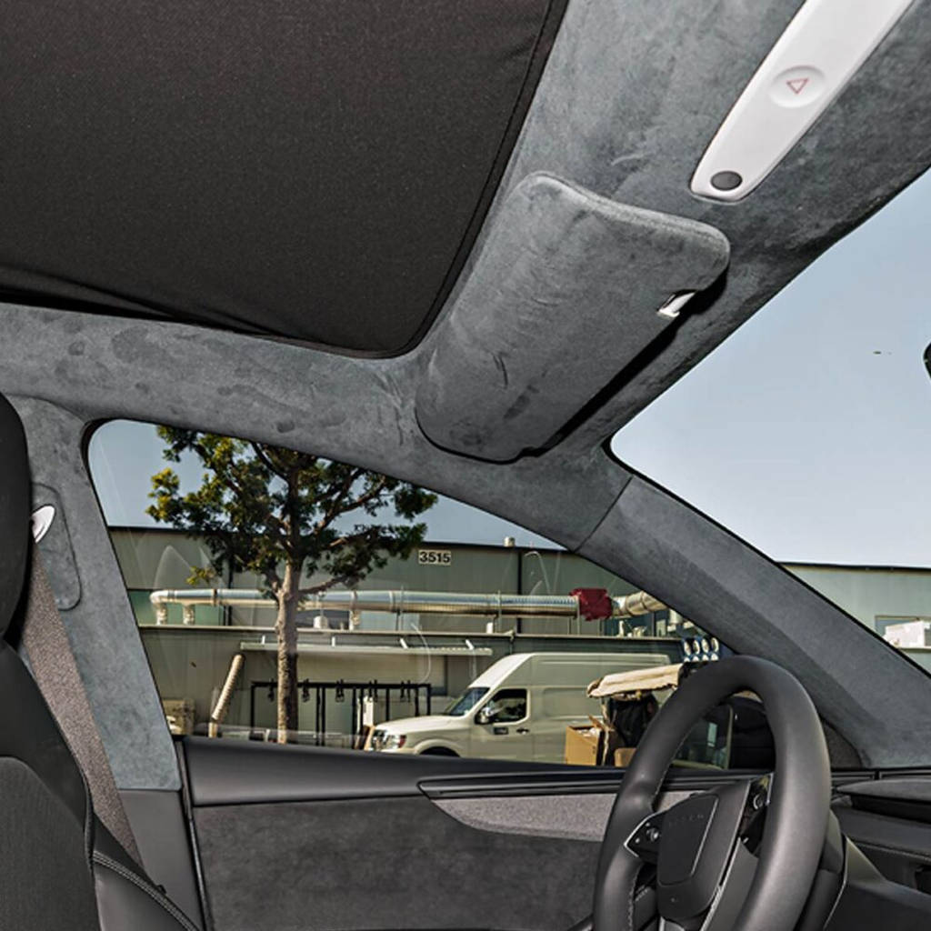 UNPLUGGED PERFORMANCE UP-M3-331-3.1 Alcantara Headliner Upgrade Kit, Charcoal Black for TESLA Model 3 2021 Photo-0 