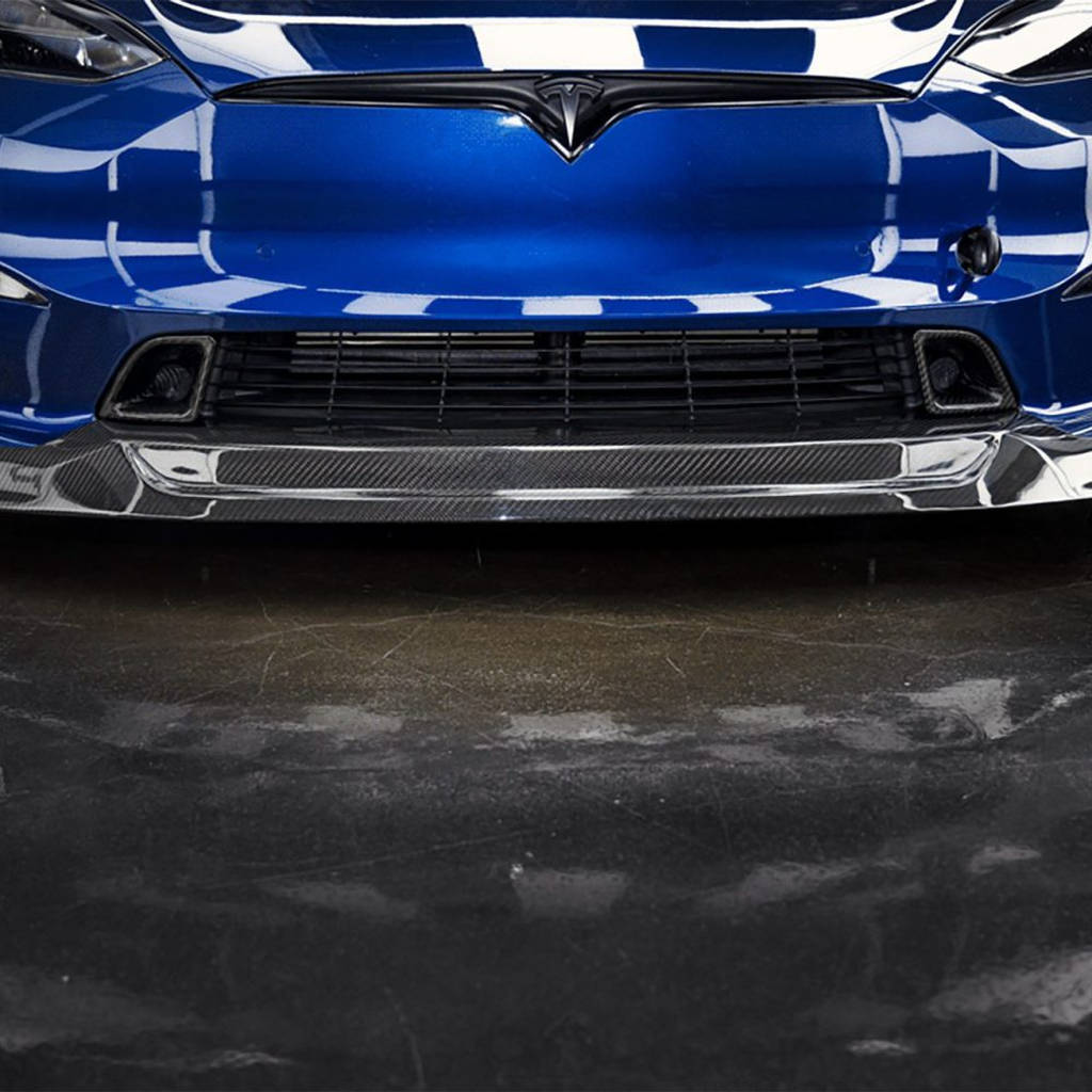 UNPLUGGED PERFORMANCE UP-MS2-365-1.1 Front Diffuser Full Set Autobahn, Carbon Fiber Gloss for TESLA Model S2 2021 Photo-19 