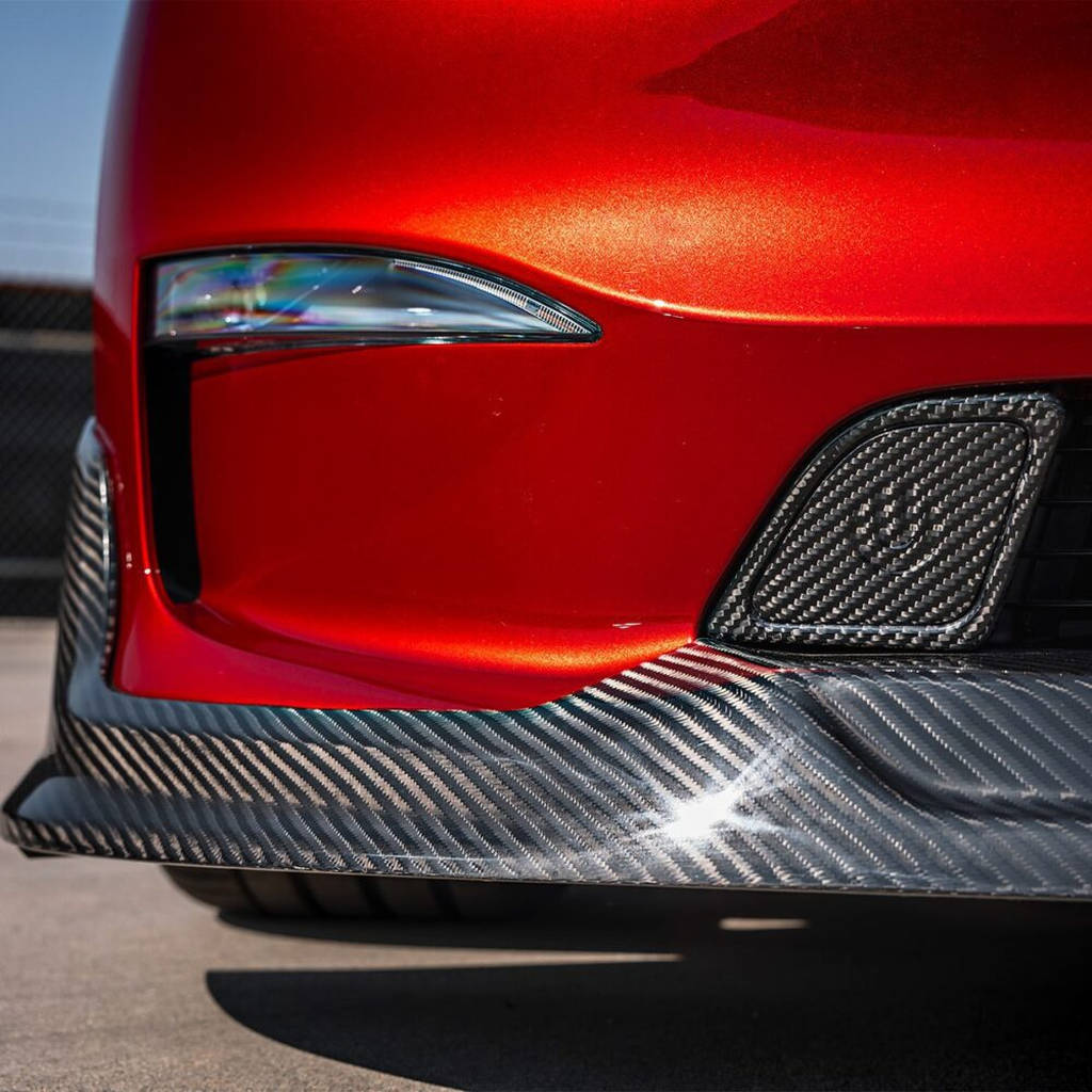 UNPLUGGED PERFORMANCE UP-MS2-365-7.1 Aero Pad Pair 8mm for Front Diffuser Autobahn, Gloss Carbon for TESLA Model S2 2021 Photo-10 
