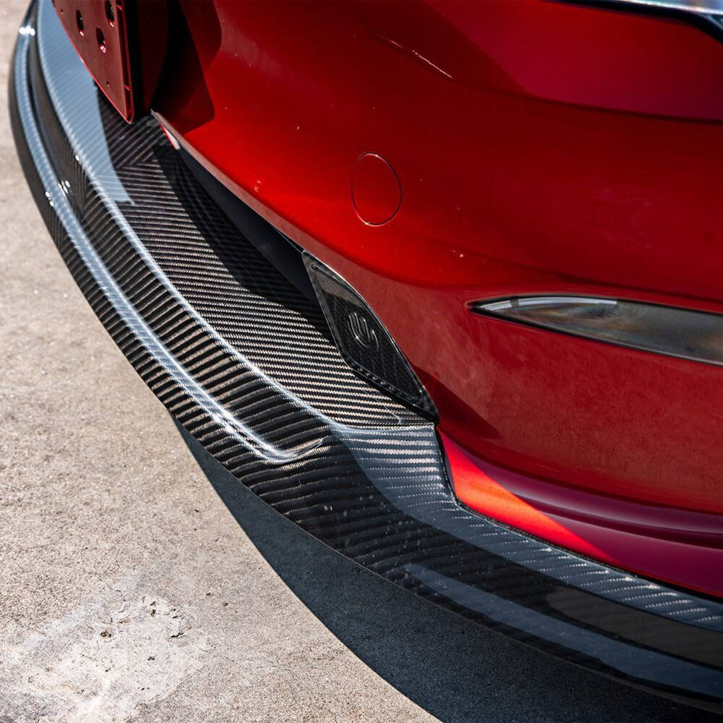 UNPLUGGED PERFORMANCE UP-MS2-365-7.1 Aero Pad Pair 8mm for Front Diffuser Autobahn, Gloss Carbon for TESLA Model S2 2021 Photo-15 