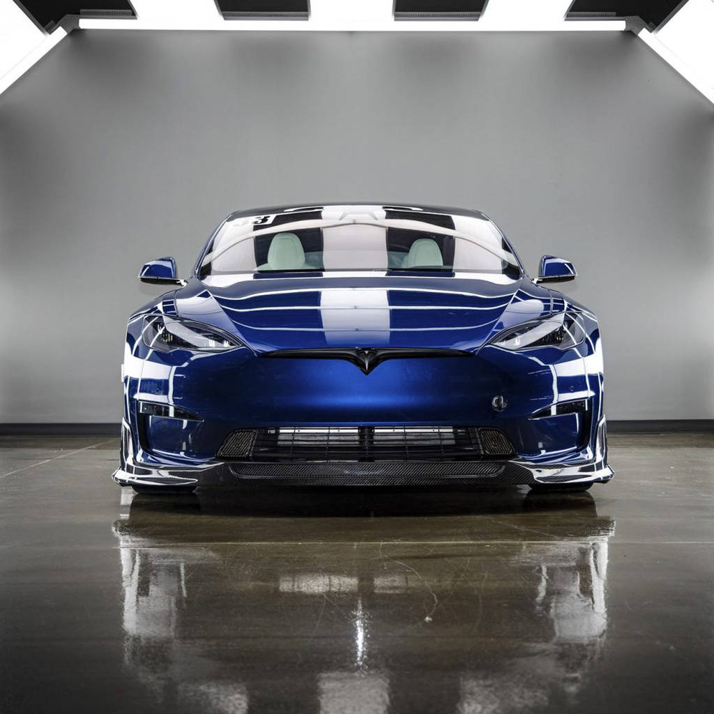 UNPLUGGED PERFORMANCE UP-MS2-365-7.1 Aero Pad Pair 8mm for Front Diffuser Autobahn, Gloss Carbon for TESLA Model S2 2021 Photo-18 